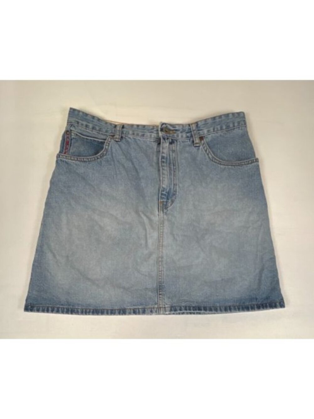 A.Gold E Women's Denim Mini Skirt Size 31 Light Wash Casual Cotton Made in USA